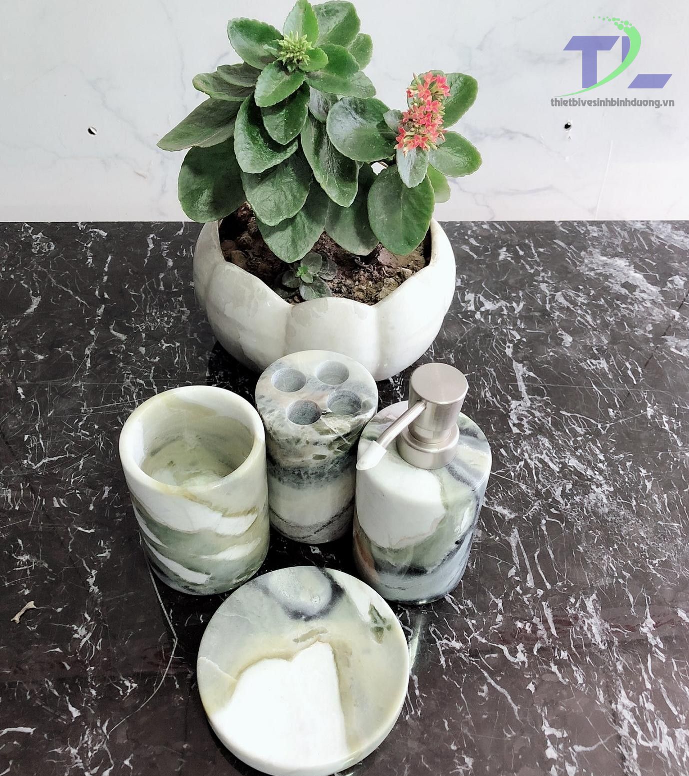 Bộ phụ kiện Đá tự nhiên Xanh họa tiết B1